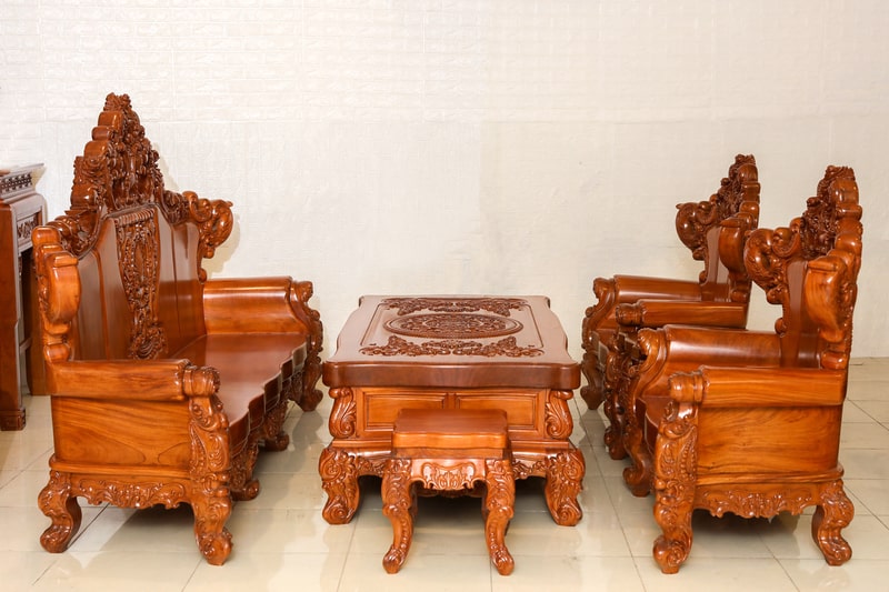 Bộ bàn ghế Hoàng Gia đặc Gỗ Gõ